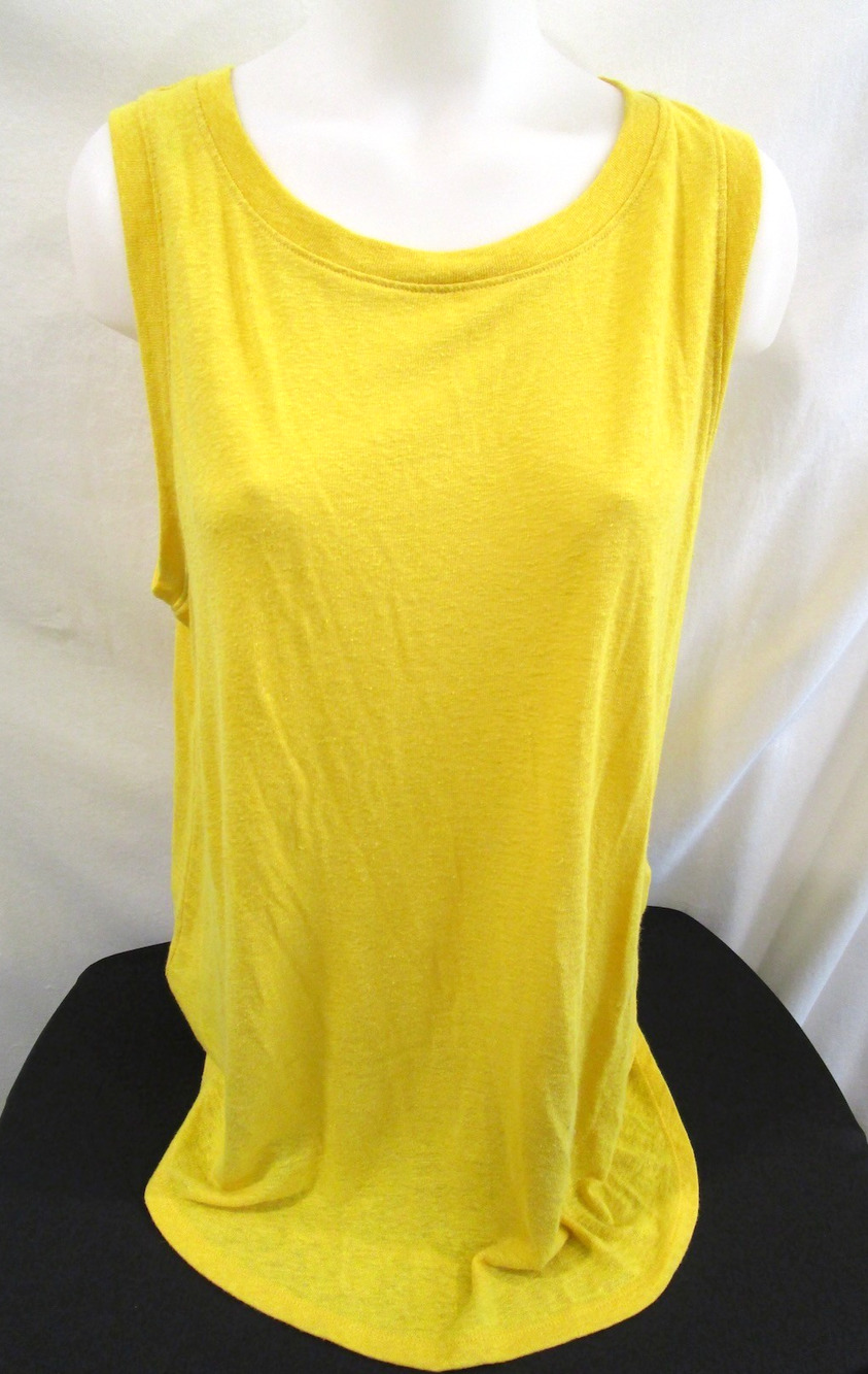 Ava & Viv Yellow Linen Blend Sleeveless Tank T Shirt Women Plus Sz 1X